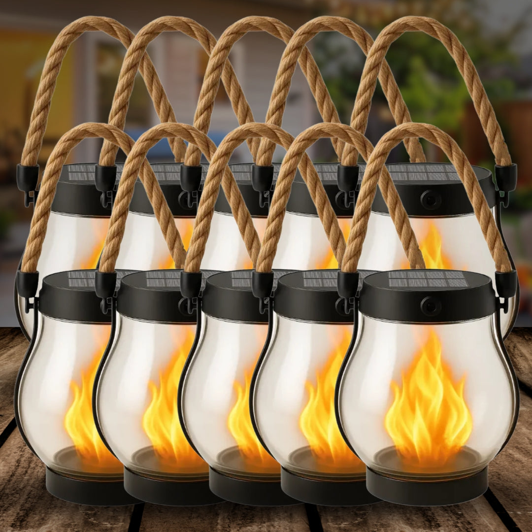 🌍Earth Day Solar Sale🌍 - Kaliiqo™ Flickering Flame Solar Lantern Outdoor Lights