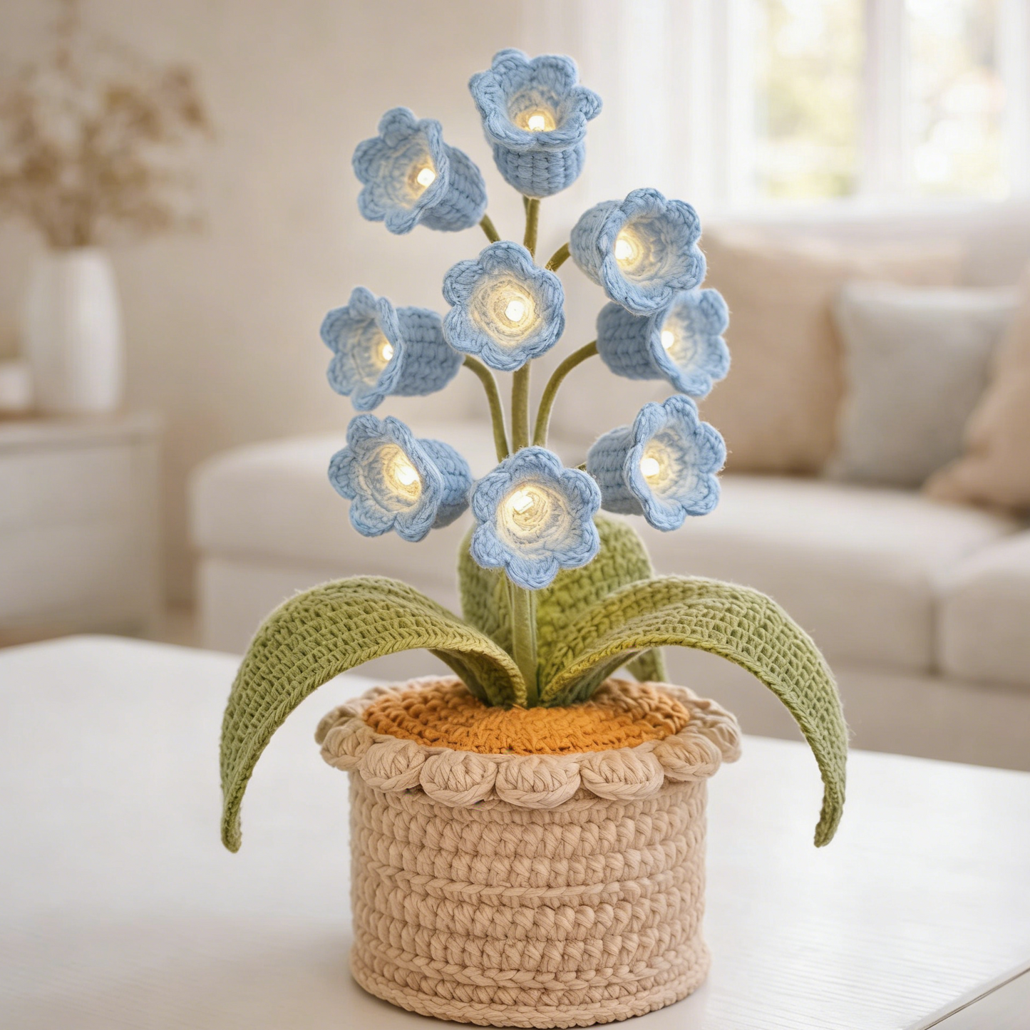 ๐ธ Lily of the Valley Lamp, Handmade Crochet Artificial Flower Night Light