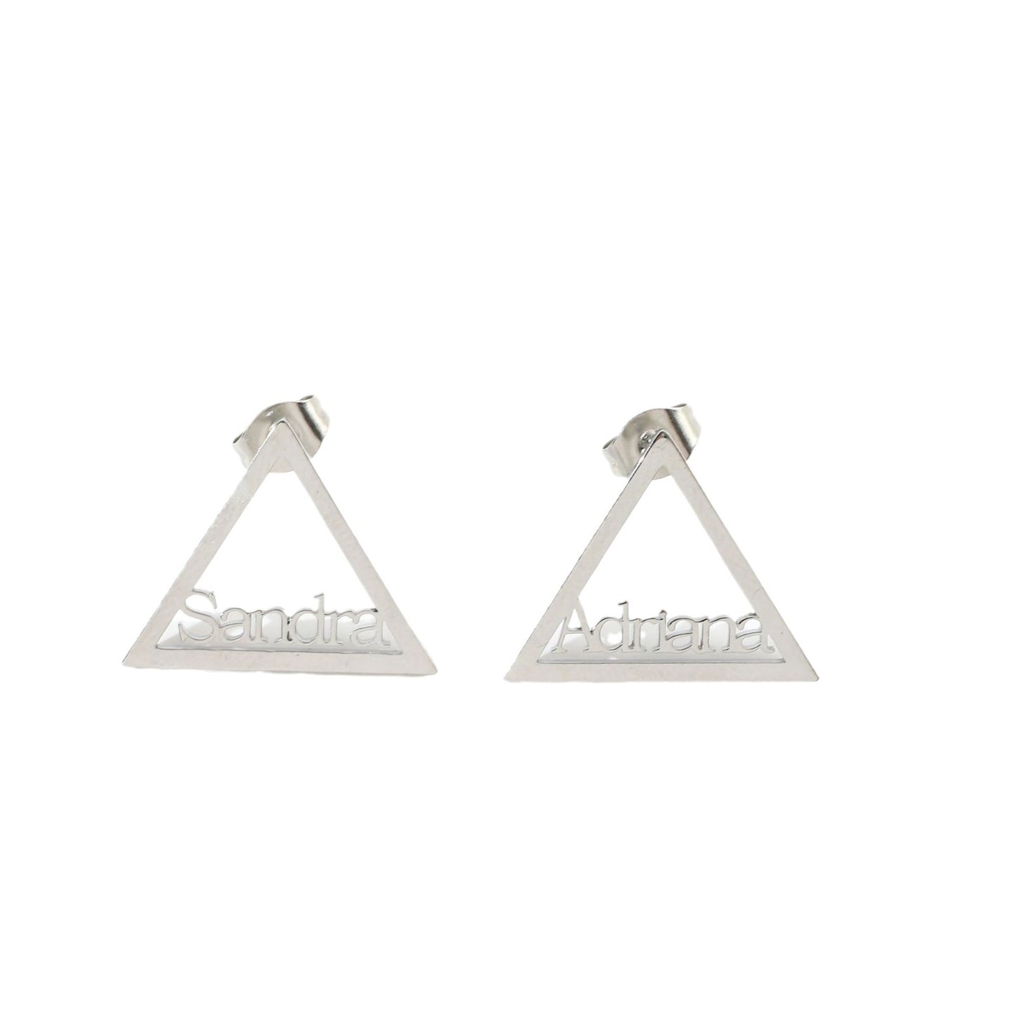 Sharon Hollow Triangle DIY English Letter Earrings