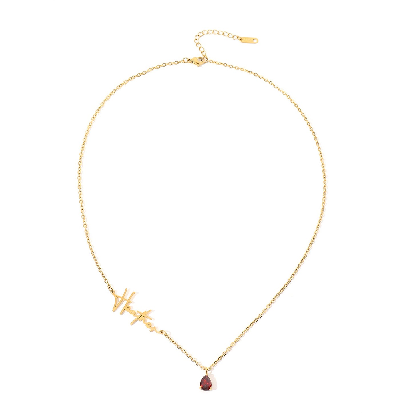 Abby Chrystal Letter Name Necklace