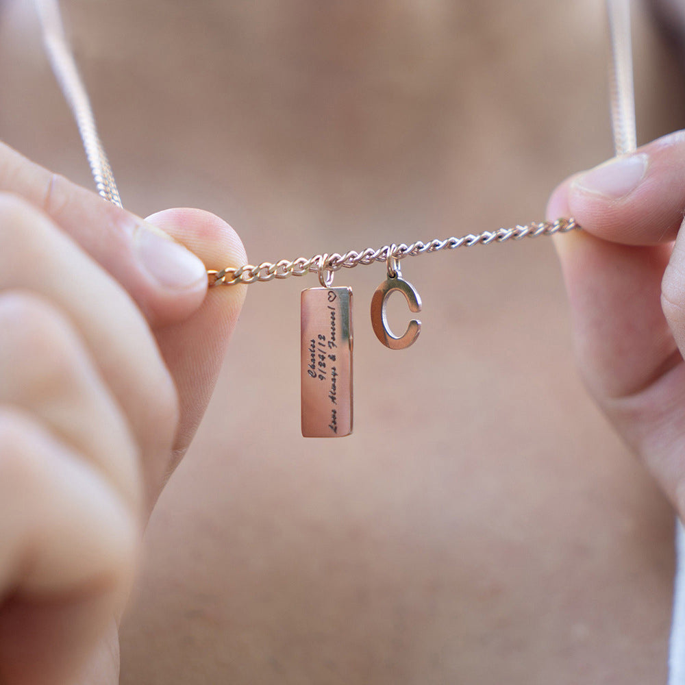 Angus Long Bar DIY Message Necklace