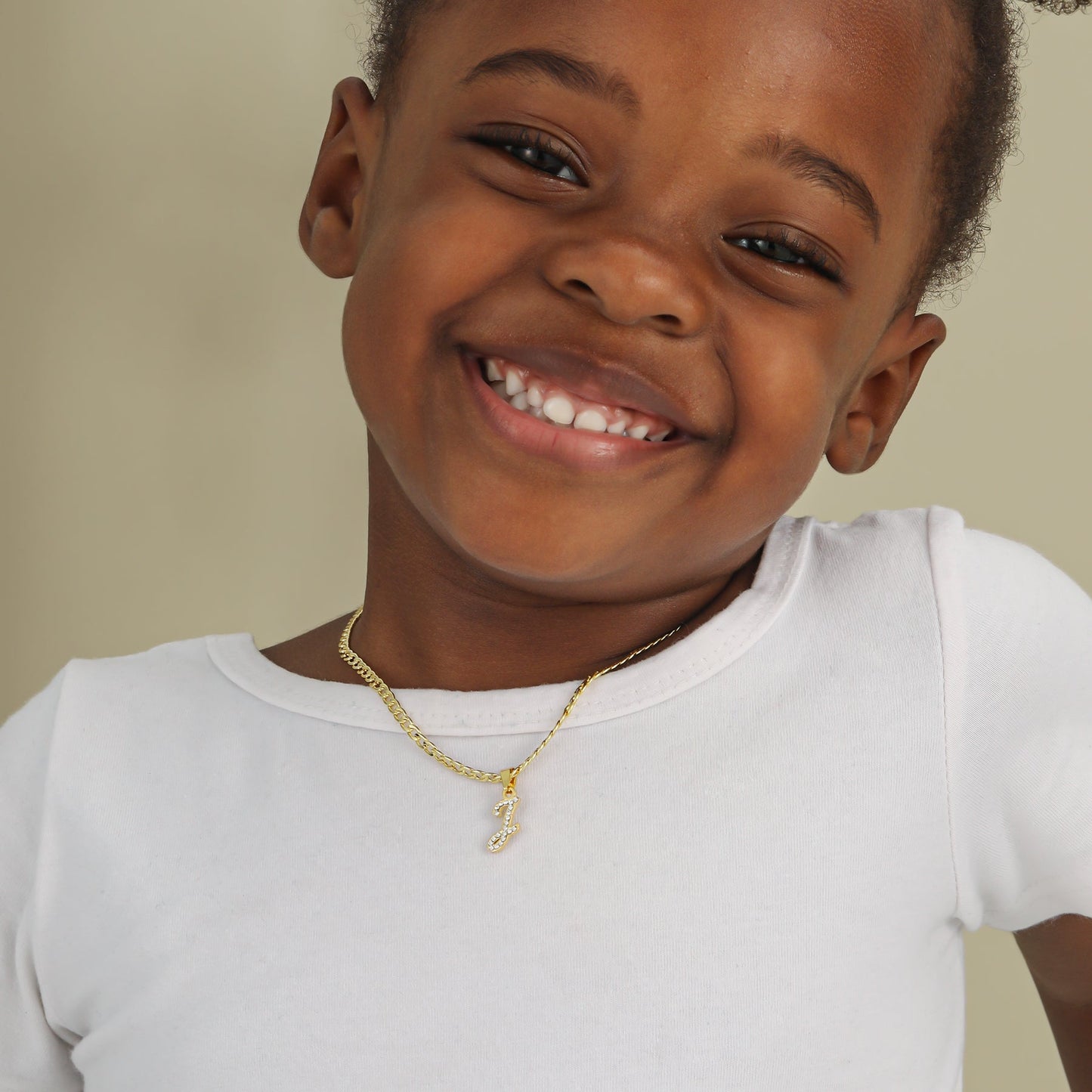 Inaya Script Iced Letter Necklace