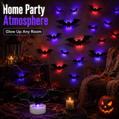 🦇 2026 Hot Sale 3D LED Bat Wall Decorations – 12/36PCS Light-Up Halloween Decor for Walls, Windows & Parties
