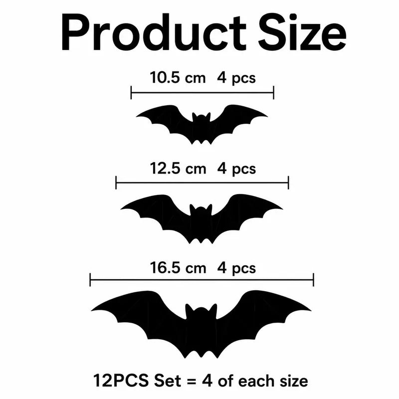 🦇 2026 Hot Sale 3D LED Bat Wall Decorations – 12/36PCS Light-Up Halloween Decor for Walls, Windows & Parties