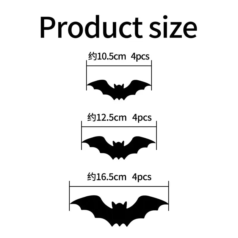 🦇 2026 Hot Sale 3D LED Bat Wall Decorations – 12/36PCS Light-Up Halloween Decor for Walls, Windows & Parties