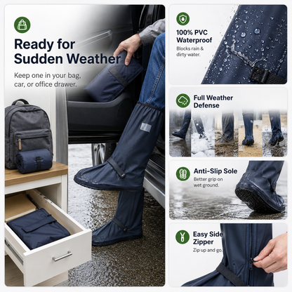 EInuvo® Foldable Waterproof Boot Covers – Stay Dry in Rain, Mud & Snow