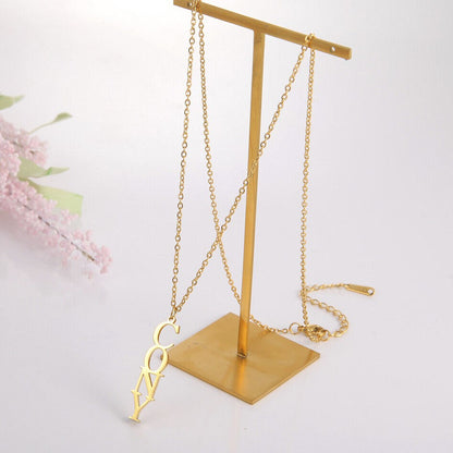 Anna Customizable Letter Name Pendant Necklace