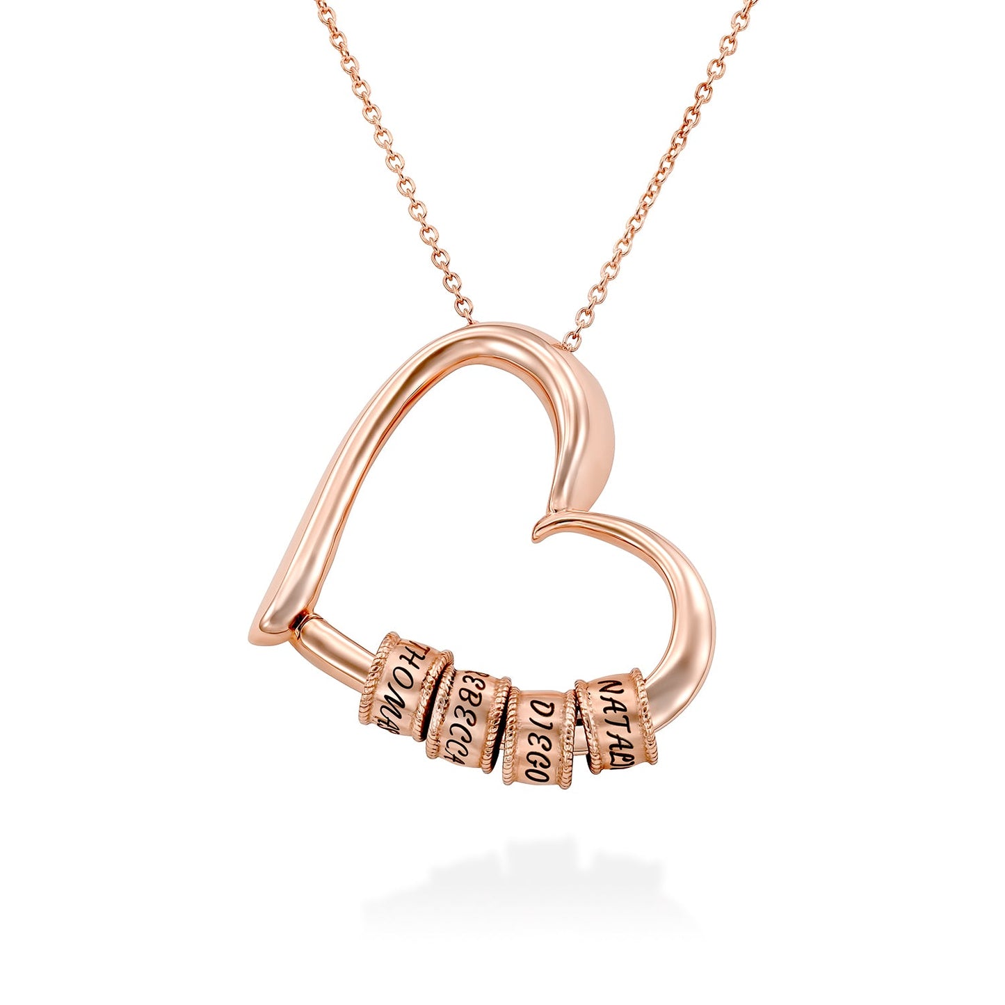 Sophie Charming Heart Engraved Beads Necklace