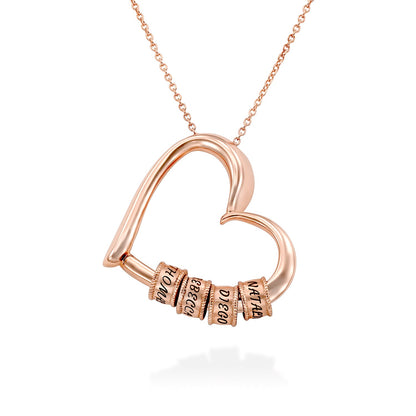 Sophie Charming Heart Engraved Beads Necklace