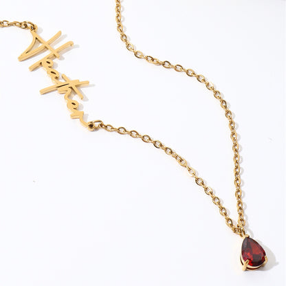 Abby Chrystal Letter Name Necklace