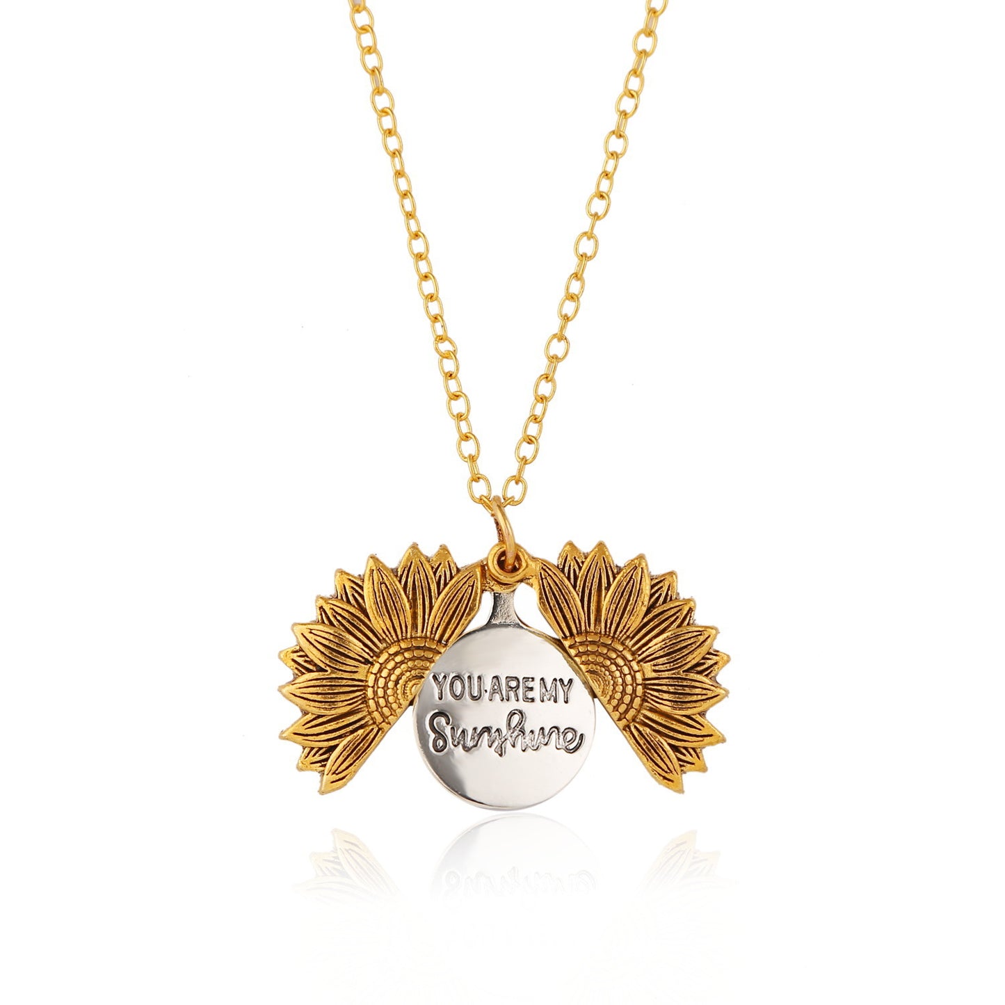 Aria Sunflower Open Locket Necklace