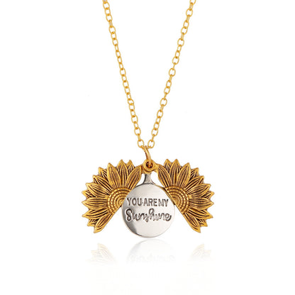 Aria Sunflower Open Locket Necklace