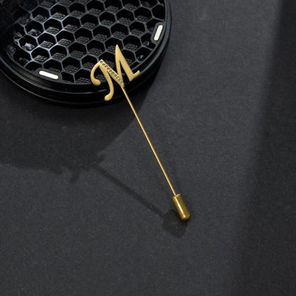Maggie Letter Rhinestone Suit Brooch