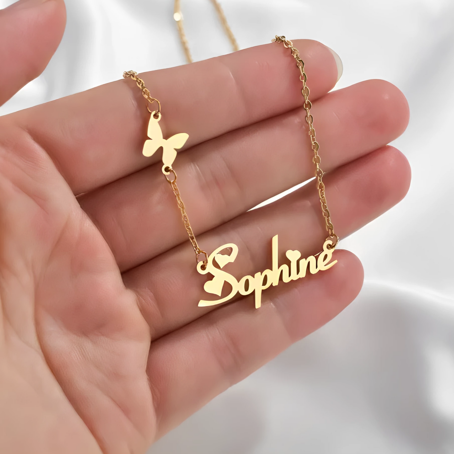 Butterfly Love Name Necklace