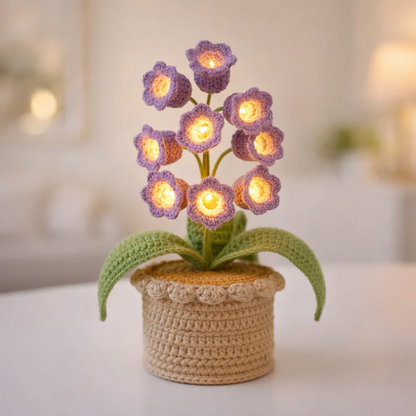 🌸 Lily of the Valley Lamp, Handmade Crochet Artificial Flower Night Light