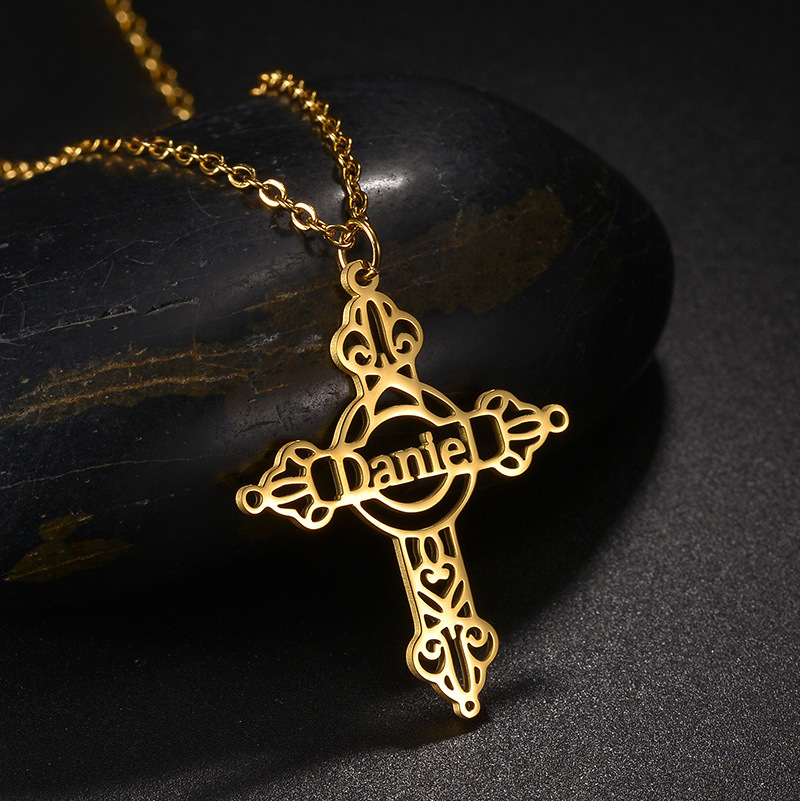 Christine Hollow Cross Pendant