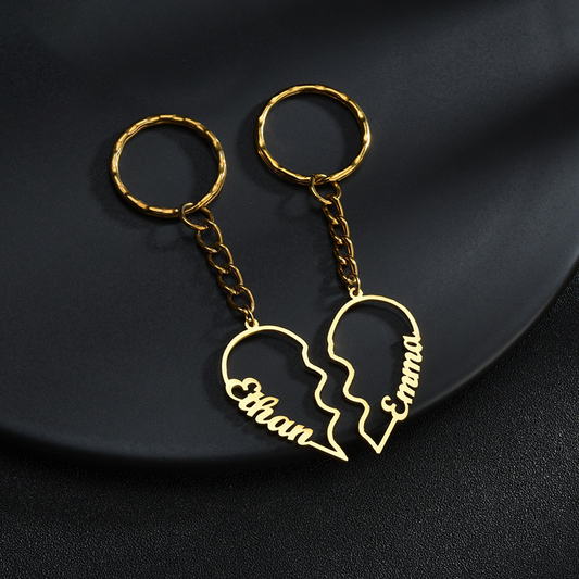 Nicole DIY English Letter  Half Heart Keychain