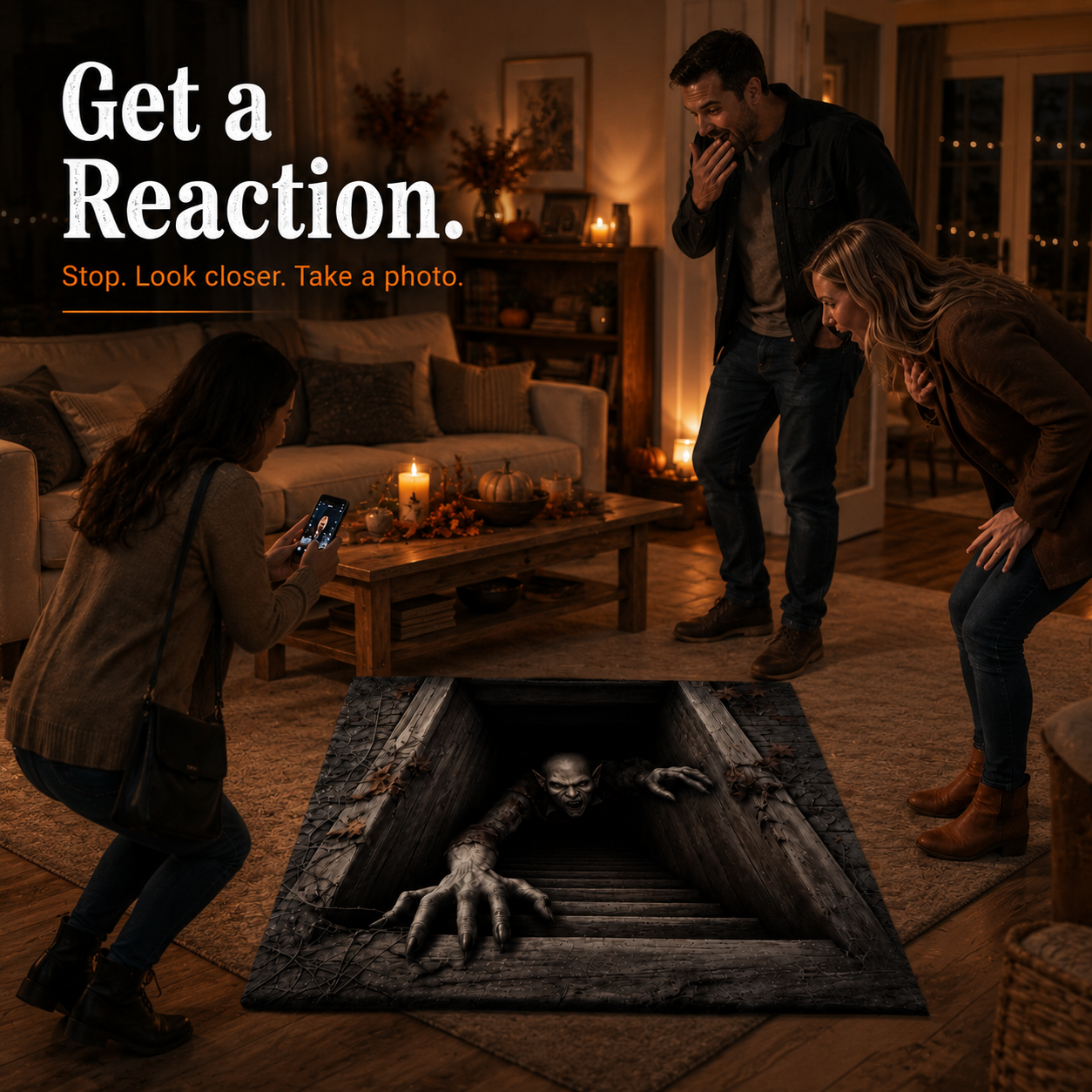 🔥 Limited-Time 50% OFF 🎃Elnuvo® Creeping Ghoul 3D Illusion Rug