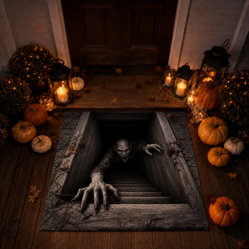 🔥 Limited-Time 50% OFF 🎃Elnuvo® Creeping Ghoul 3D Illusion Rug