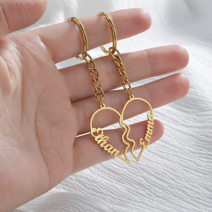 Nicole DIY English Letter  Half Heart Keychain