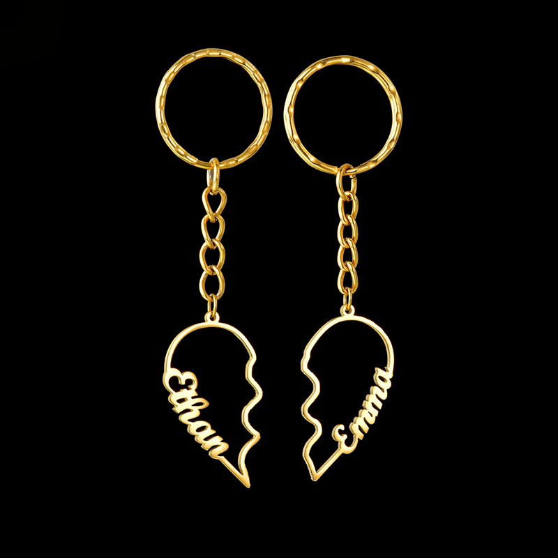 Nicole DIY English Letter  Half Heart Keychain