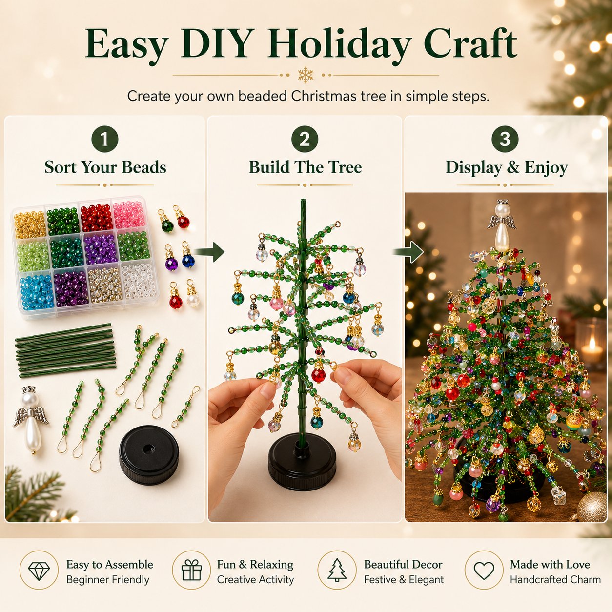 🎄✨ DIY Beaded Halloween Kit – 🎅Create Your Own Sparkling Holiday Decoration