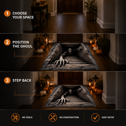 🔥 Limited-Time 50% OFF 🎃Elnuvo® Creeping Ghoul 3D Illusion Rug