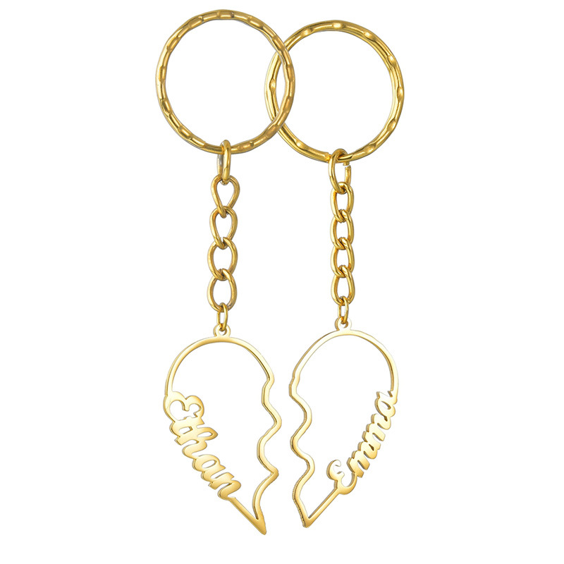 Nicole DIY English Letter  Half Heart Keychain