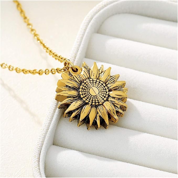 Aria Sunflower Open Locket Necklace