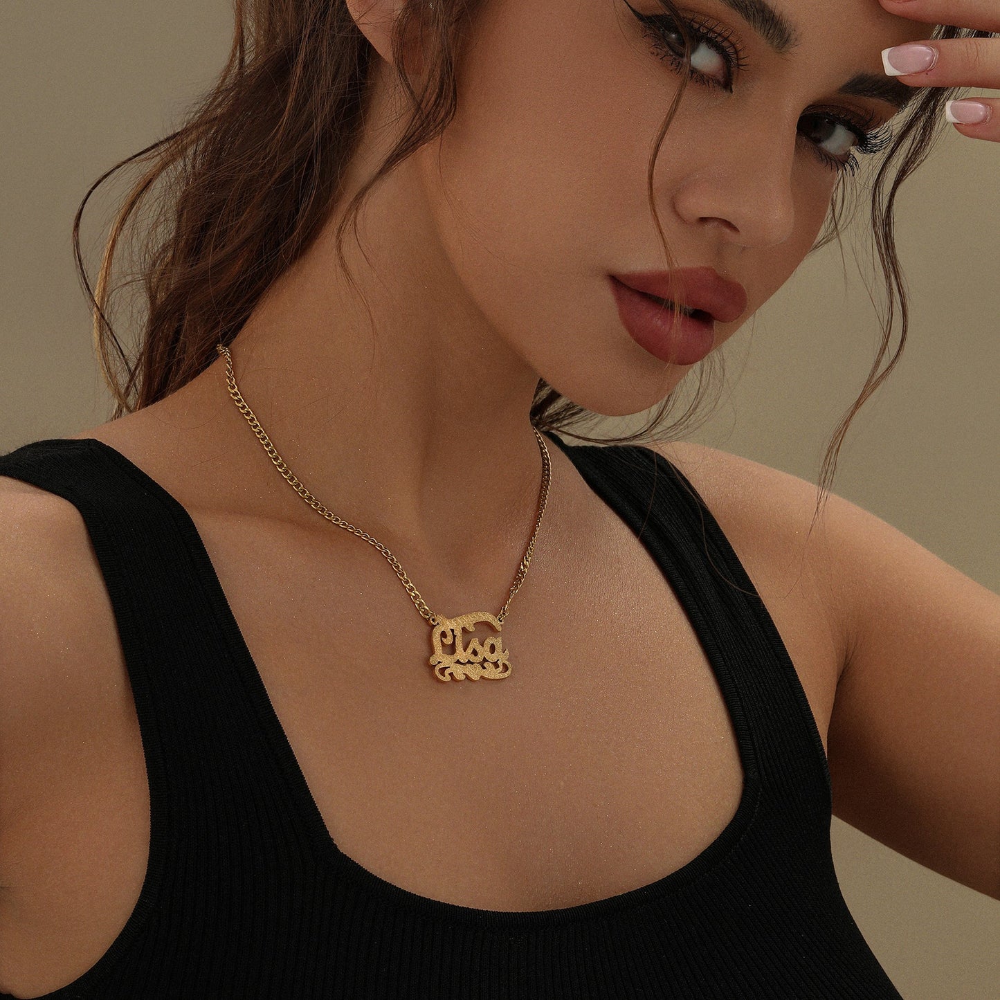 Frances Diamond Cut Cloud Heart Name Necklace