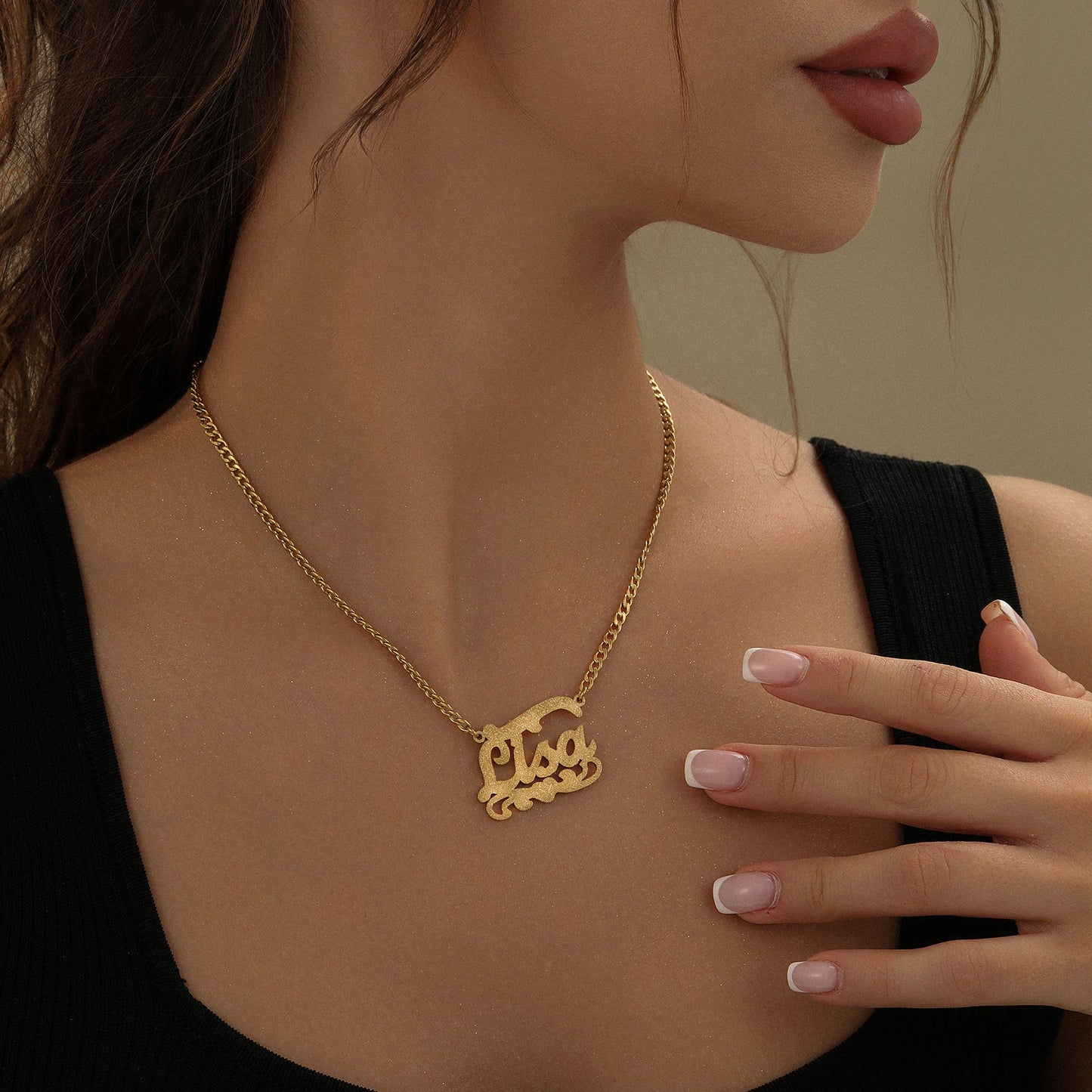 Frances Diamond Cut Cloud Heart Name Necklace