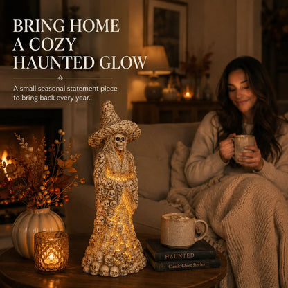 💀Elnuvo® Skull Witch Glow Statue