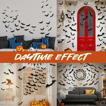 🦇 2026 Hot Sale 3D LED Bat Wall Decorations – 12/36PCS Light-Up Halloween Decor for Walls, Windows & Parties