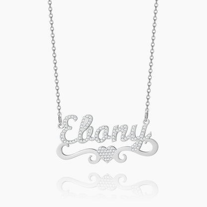 Elsa Iced Heart Name Necklace