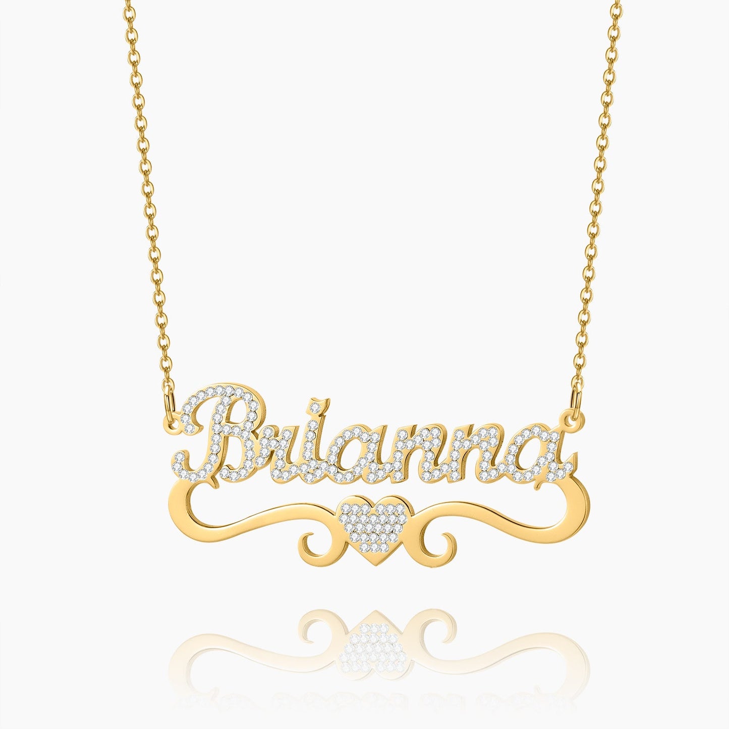Elsa Iced Heart Name Necklace