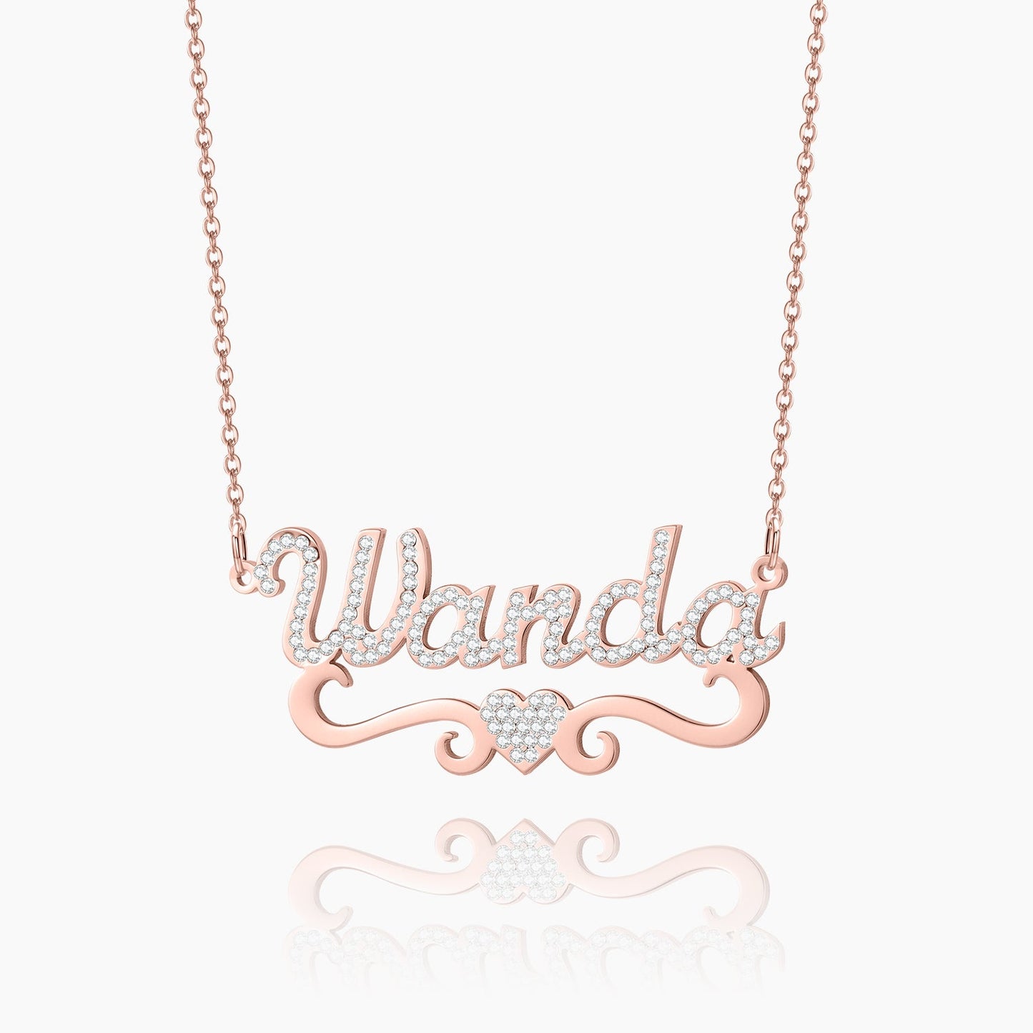 Elsa Iced Heart Name Necklace