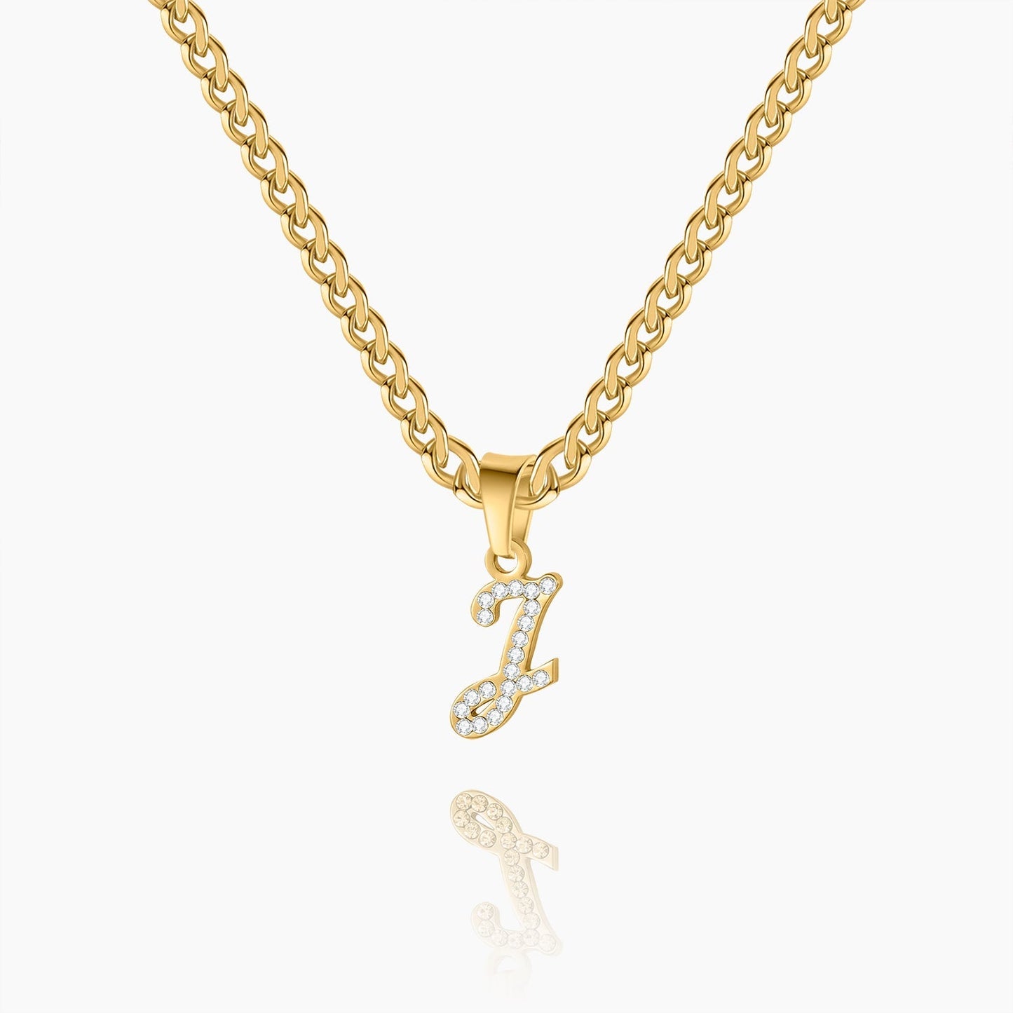 Inaya Script Iced Letter Necklace