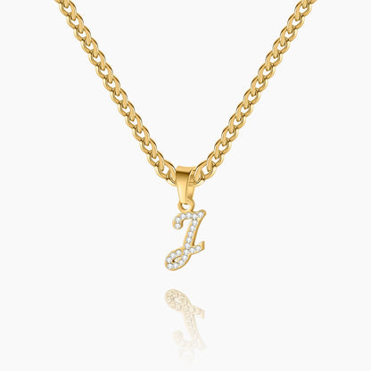 Inaya Script Iced Letter Necklace