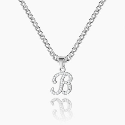 Inaya Script Iced Letter Necklace