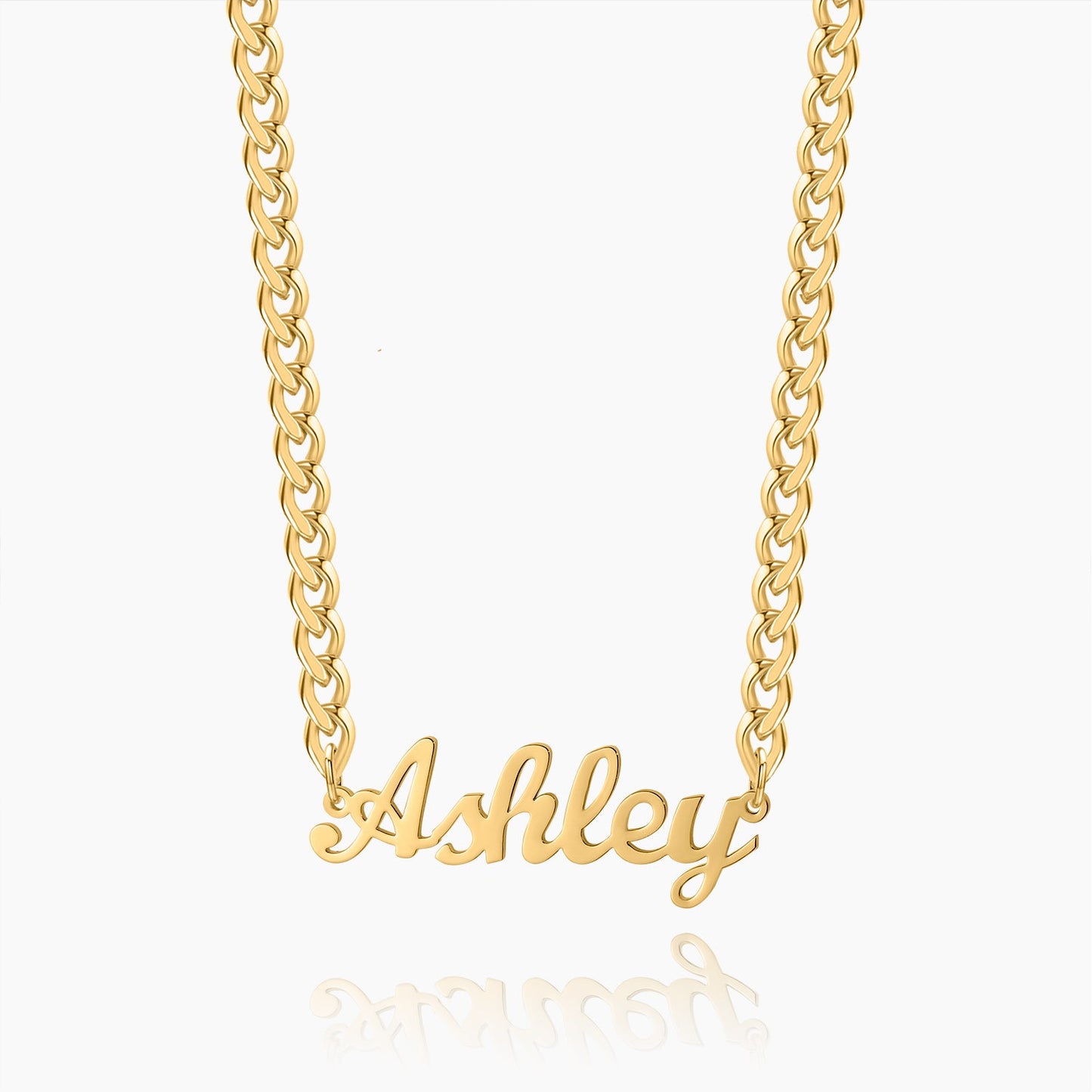 Ashley Custom Name Necklace Cuban Chain