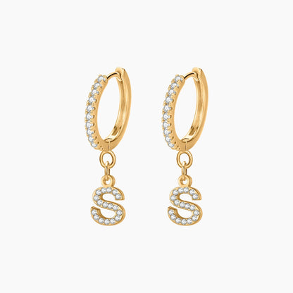 Miley Iced Letter Earrings