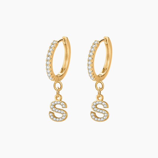 Miley Iced Letter Earrings