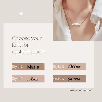 Scarlett Personalized Name Bar Necklace
