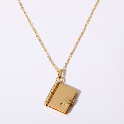 Sara Couple Book Pendant Necklace