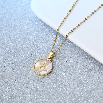 Maëlys White Pearl Letter Gold-Plated Necklace