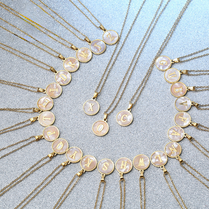 Maëlys White Pearl Letter Gold-Plated Necklace