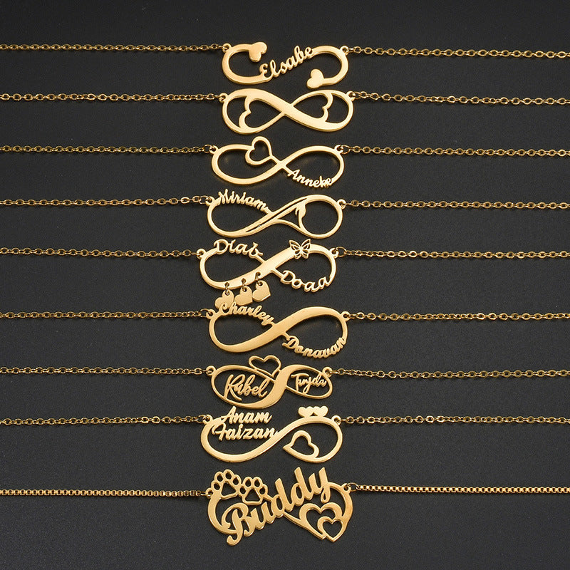 Audrey Personalized Infinity Double Name Necklace