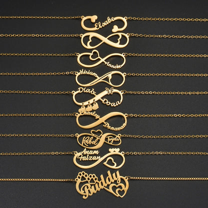 Audrey Personalized Infinity Double Name Necklace