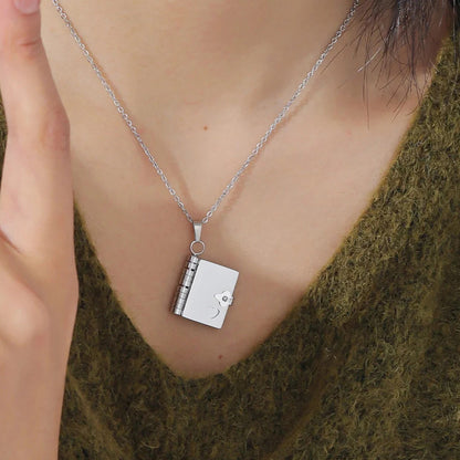 Sara Couple Book Pendant Necklace