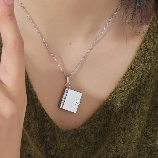 Sara Couple Book Pendant Necklace